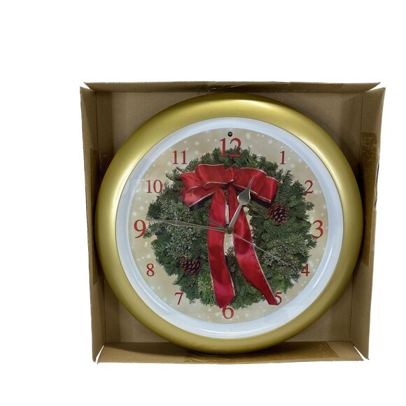 Mark Feldstein Holiday Musical Wall Clock Christmas (New) - Picture 3 of 6